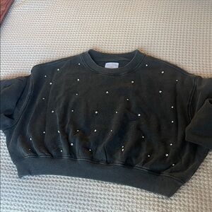 Embellished Black Crew Neck Sweater